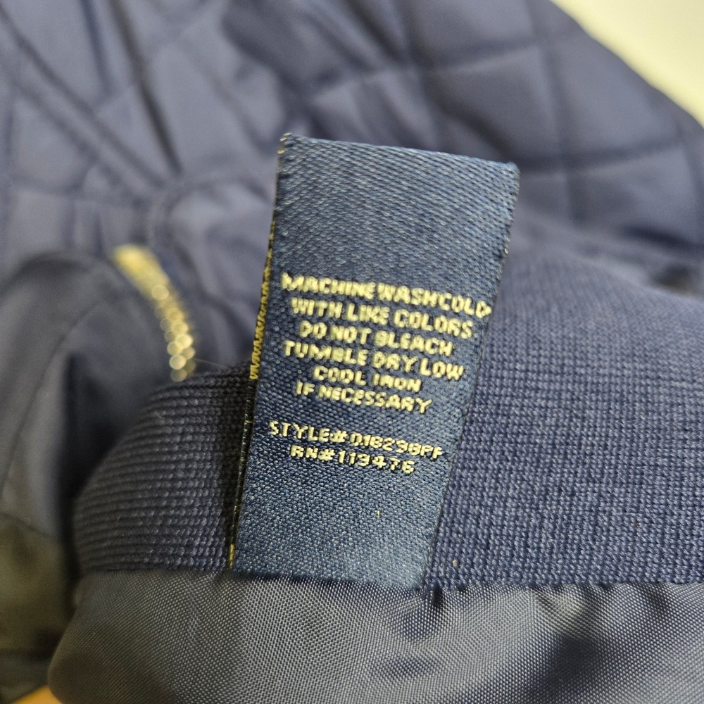 U.S. Polo Assn. Quilted Side Knit Moto Jacket, Evening Blue, Women's Size Medium - Picture 6 of 9